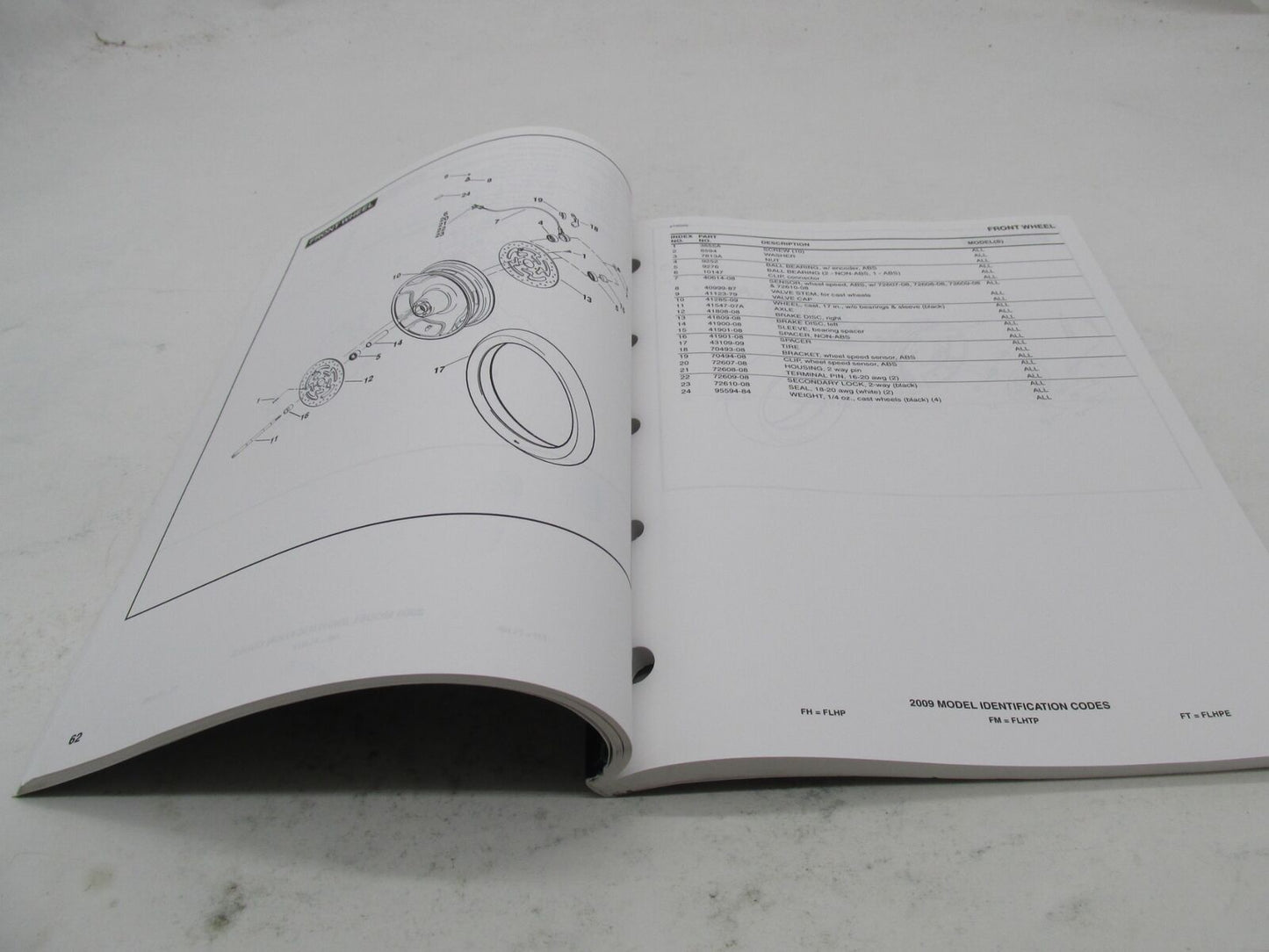 Harley-Davidson Official Factory 2009 FLT Police Models Parts Catalog 99545-09