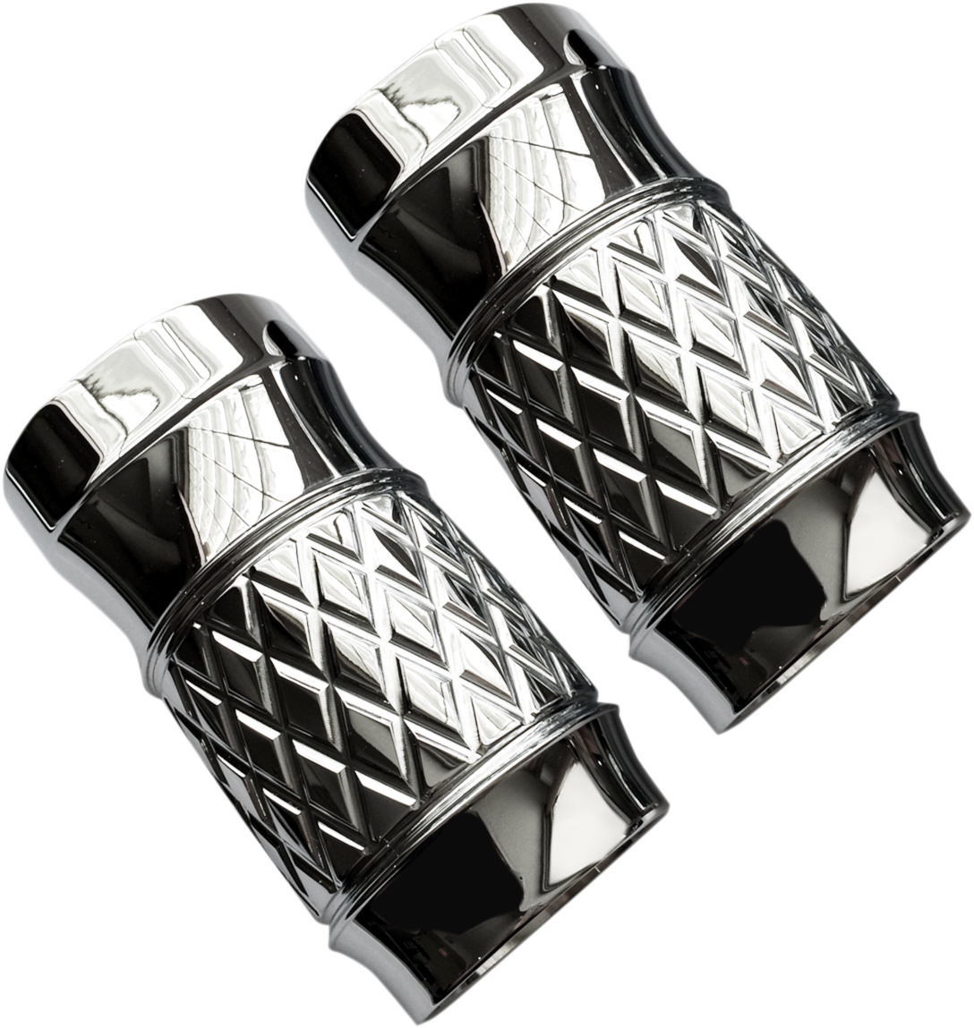 EDDIE TROTTA DESIGNS Fork Slider Covers Stock Chrome Platinum-Cut TC-963