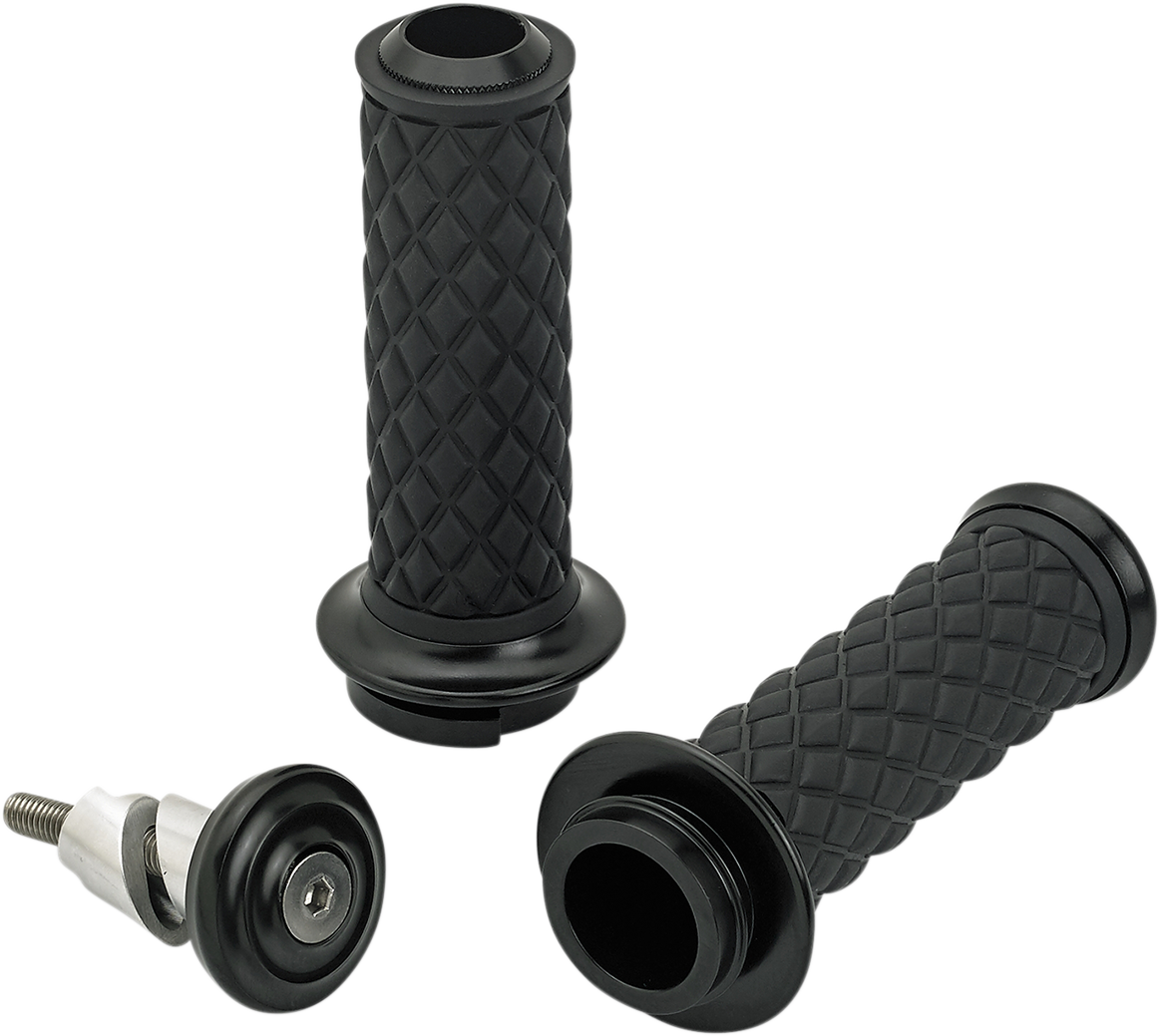 BILTWELL Alumicore Grips Sets Black Throttle by Wire 6605-201-01