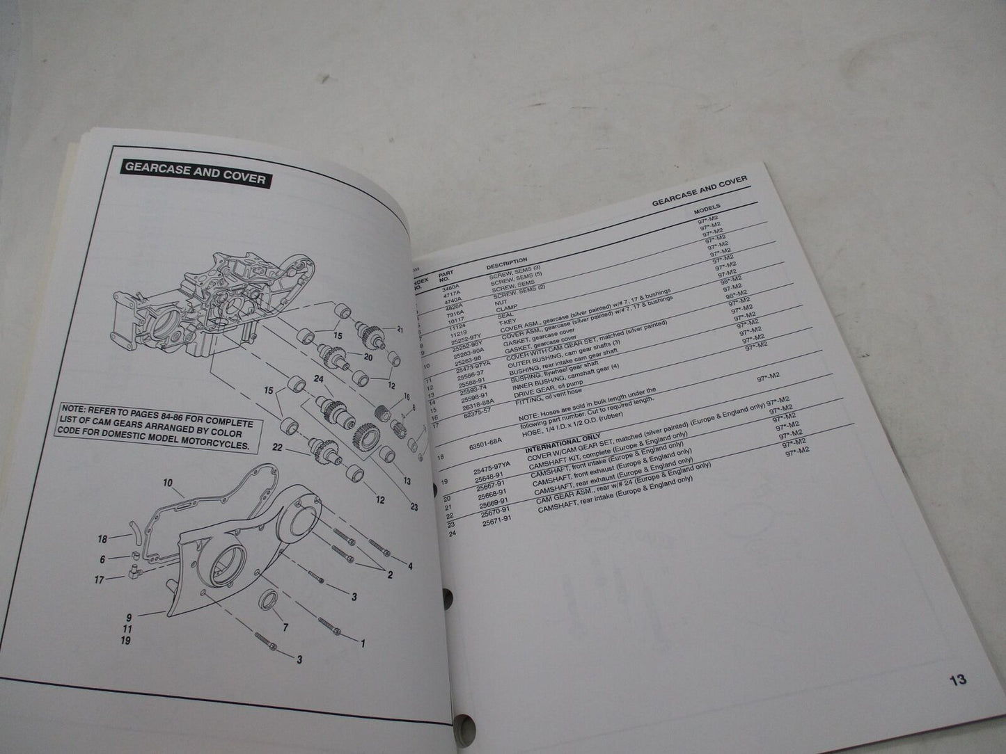 Harley Buell Official Factory 1997-1998 Cyclone Parts Catalog 99572-98Y