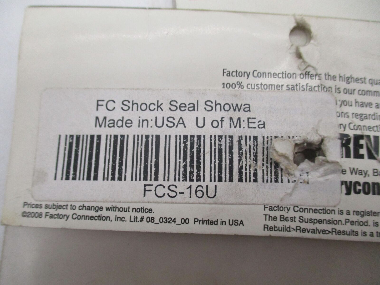 Factory Connection Shock Seal Showa FCS-16U