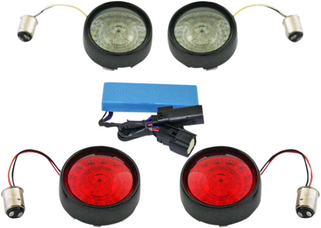 Custom Dynamics Probeam Bullet Bezel Turn Signal Conversion Kit Black PB-SS-BB-B