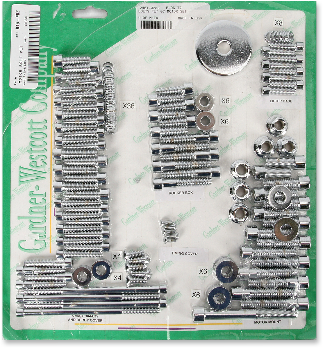 Gardner-Wescott Motor Hardware Set Chrome P-96-77