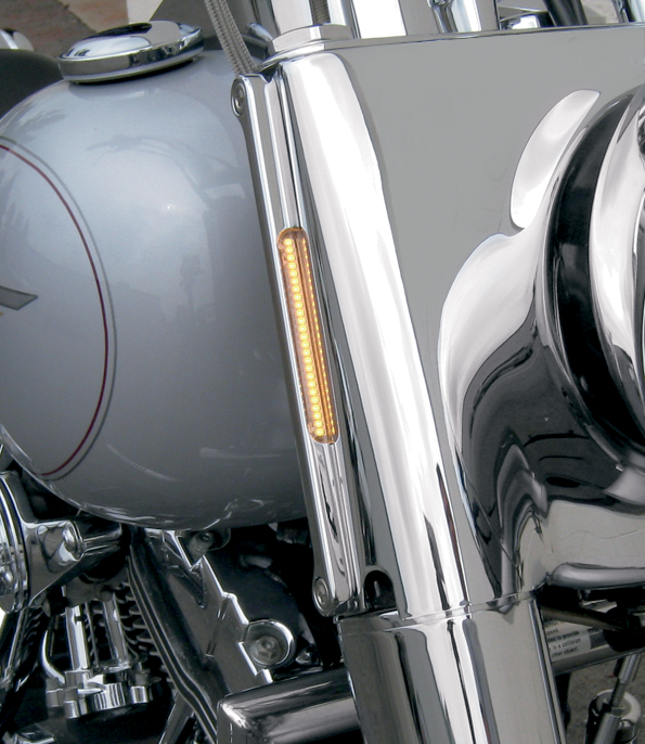 Alloy Art LED Front Signal Lights Clear lens/Amber LEDs Chrome FDH-1