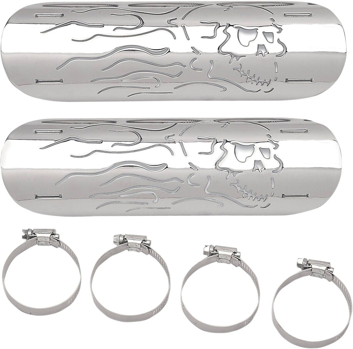 Drag Specialties Flaming Skull Heat Shield 1861-0102