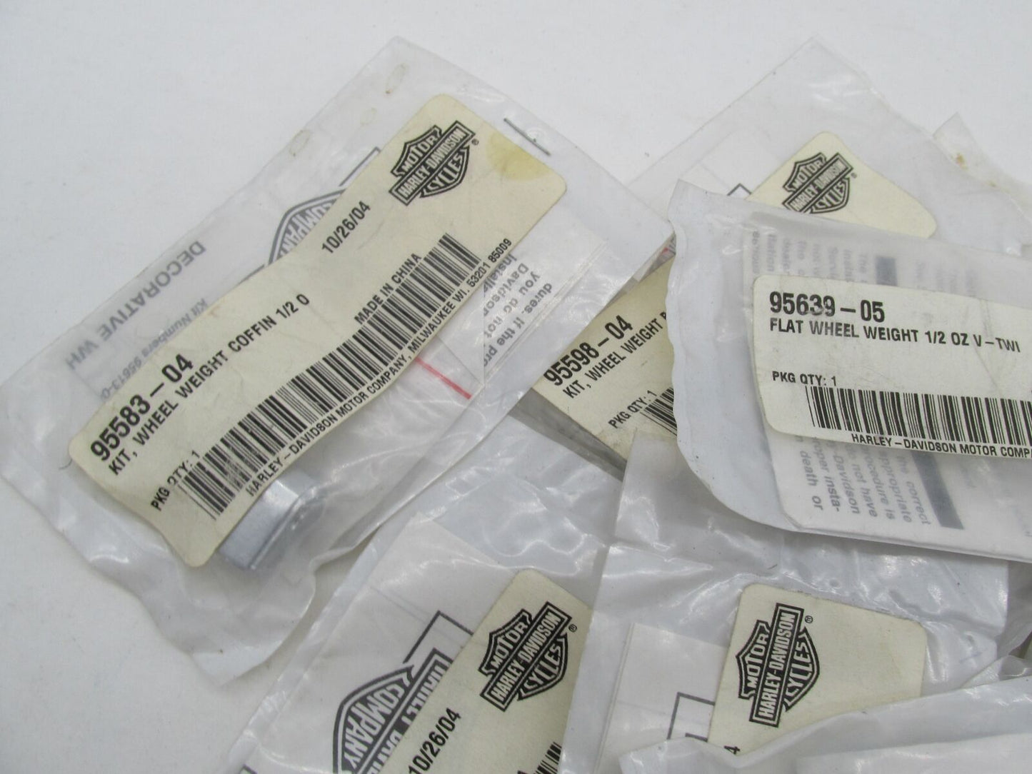 Mixed Lot of 9 Harley Davidson Genuine NOS Wheel Weights 95583-04 955989-04