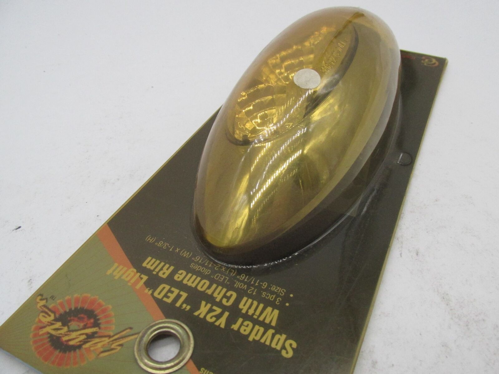 Motorcycle Spyder Amber LED Light with Plastic Cover Rim Clear Lens 78341