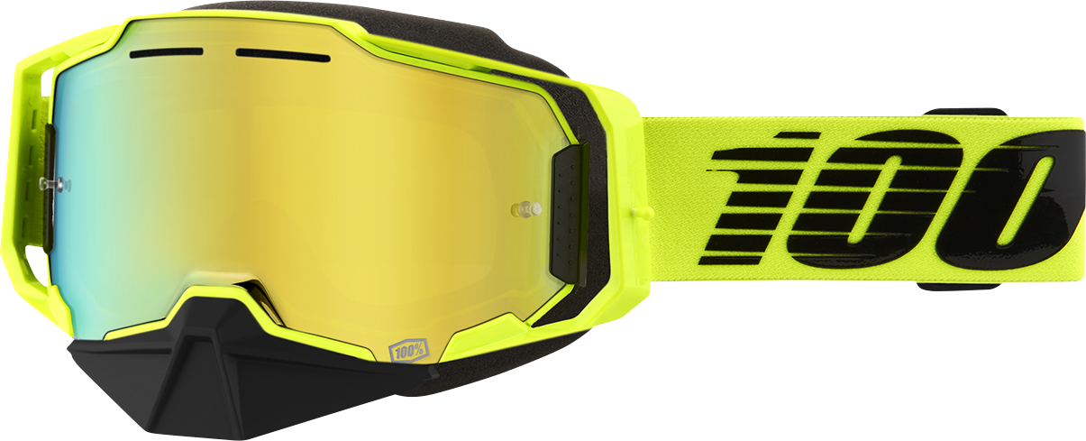100% Armega Snow Goggles Nuclear Citrus - Gold Mirror 50008-00003
