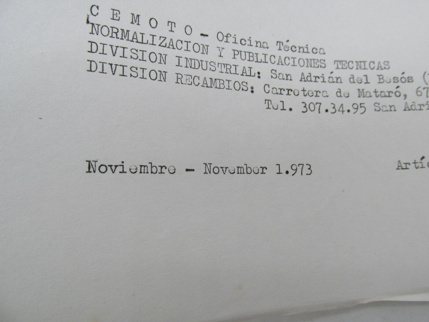 Bultaco Original 1973 Sherpa T Provisional Parts List Catalog 124.32-P117