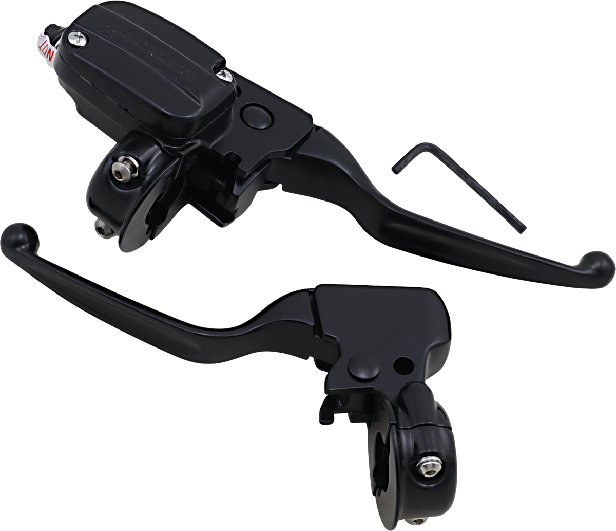Drag Specialties Brake/Hydraulic Clutch Control Kit Matte Black 0610-2151