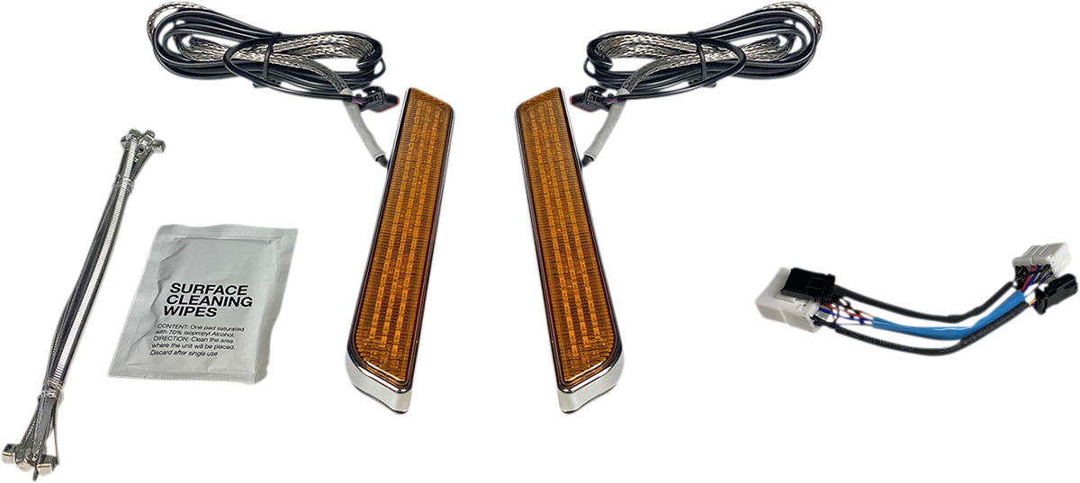 Custom Dynamics LED Front Fork Lightz Amber - Chrome CD-FORK-HD-AC