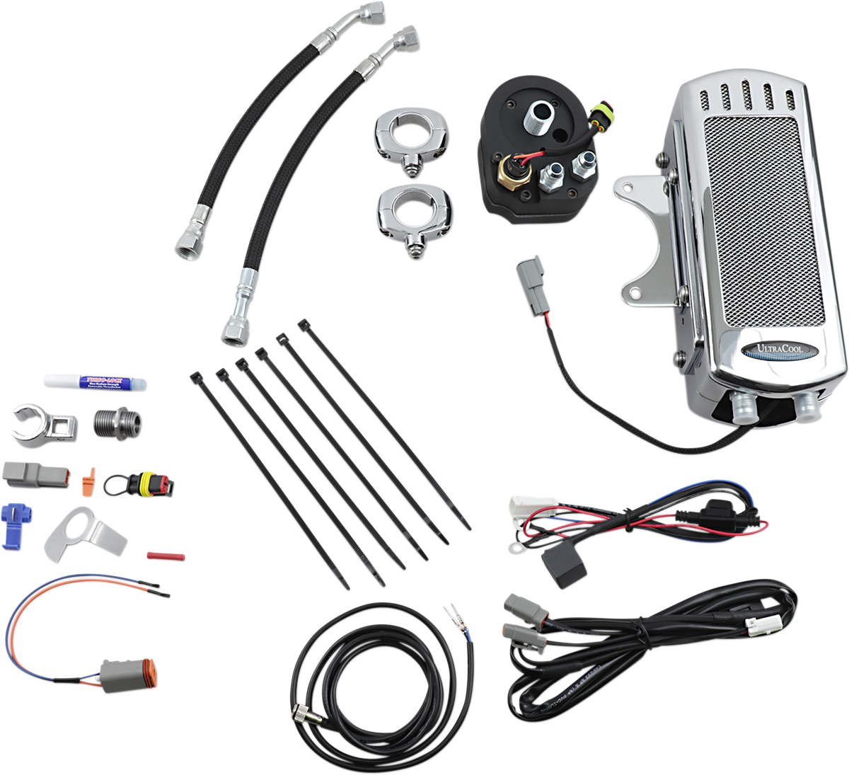 ULTRACOOL Oil Cooler Kits Chrome Frame Mount Side Mount Vertical SMT-1C