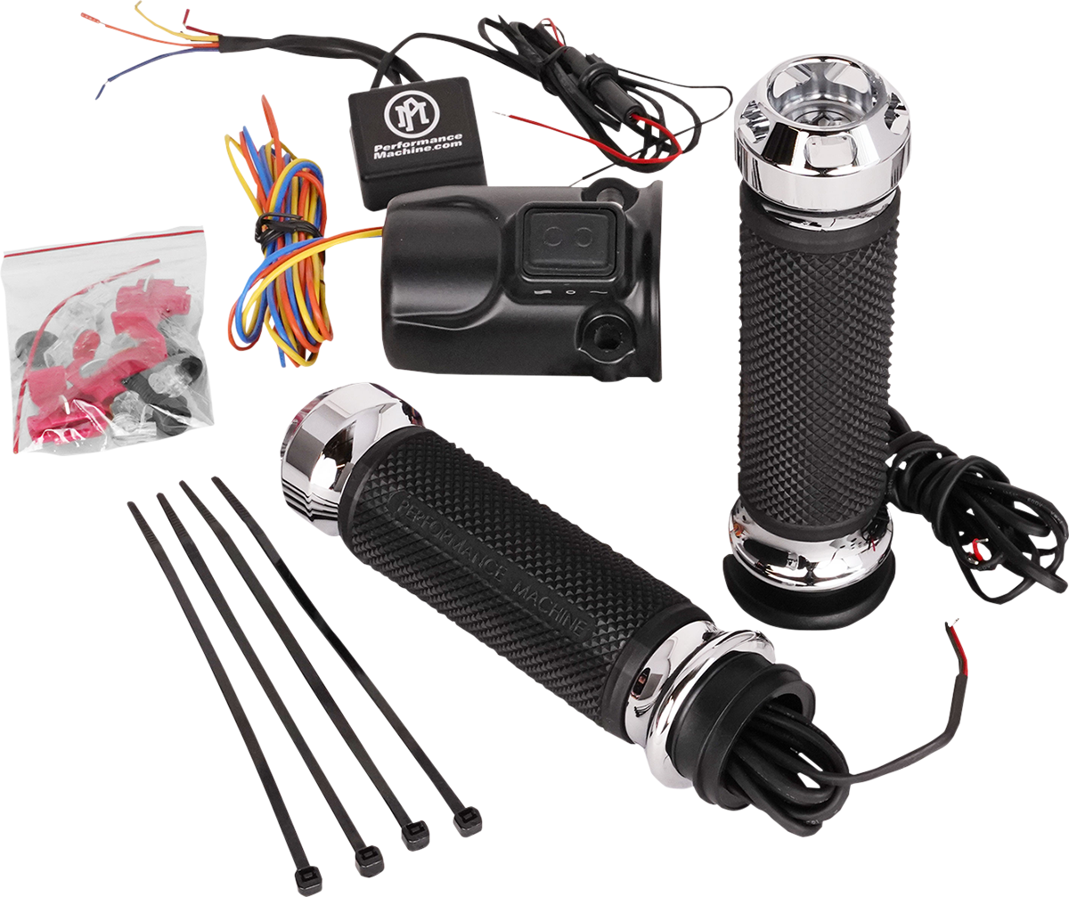 Performance Machine Apex Heated Grips Chrome FLTRX 0063-2095-CH