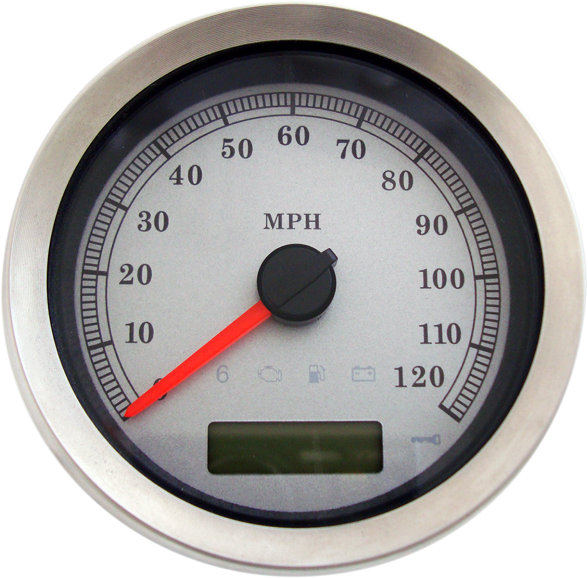 Drag Specialties 4" Programmable Electronic Speedometers White Face 2210-0459