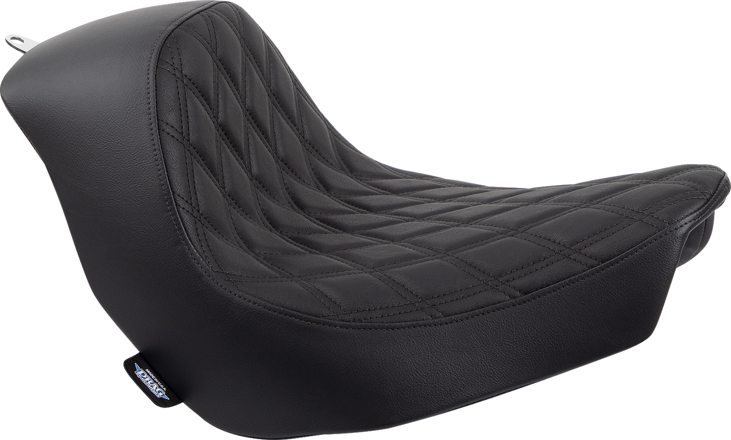 Drag Specialties Solo Seat Double Diamond - Black w/ Black Stitching 0802-1513