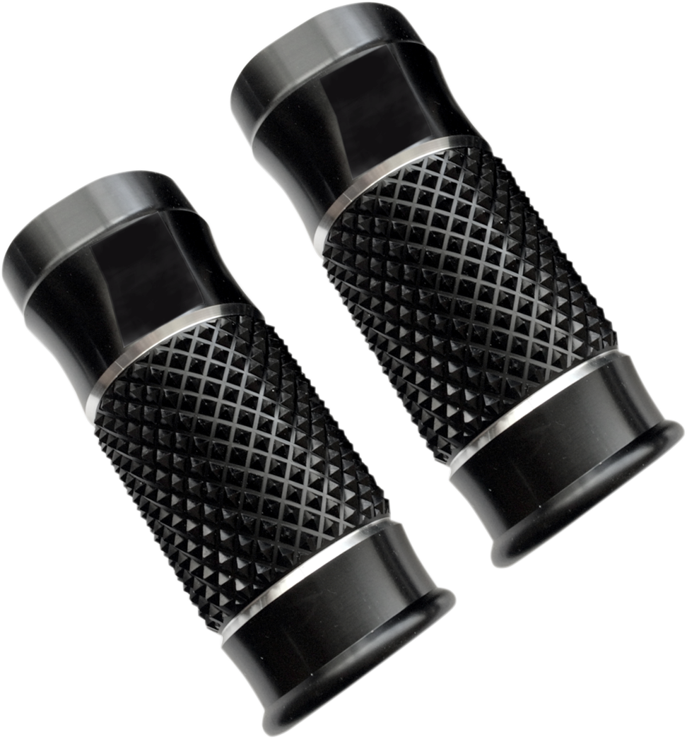 EDDIE TROTTA DESIGNS Fork Slider Covers Plus 2" Black Anodized Cross-Cut TC-964B