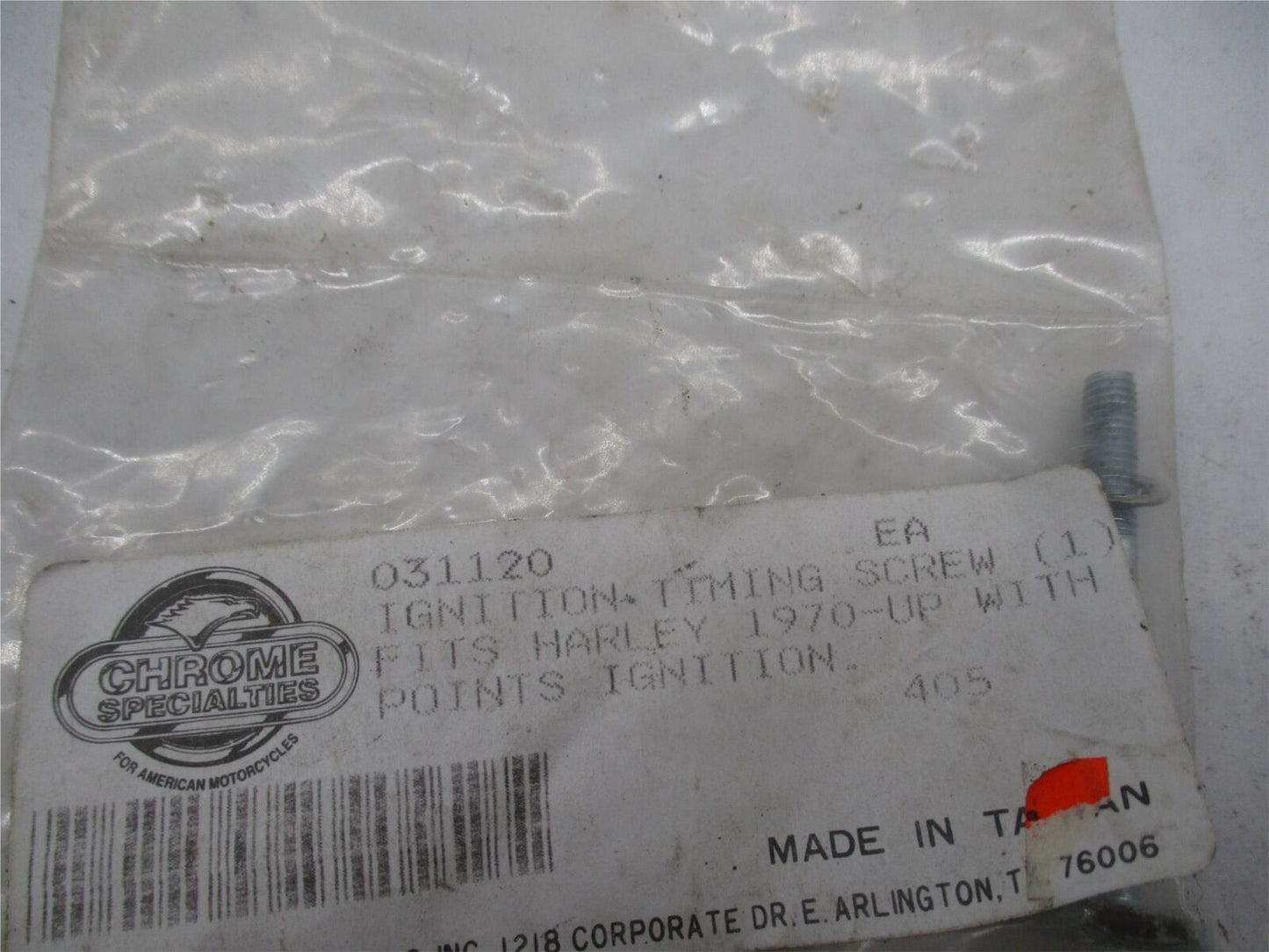 One Single Harey Chrome Specialties Ignition Timing Screw 031120