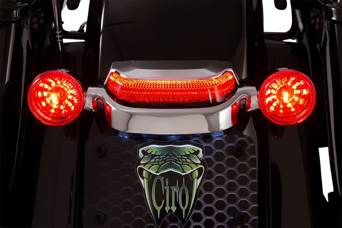 CIRO Crown Taillight with Lightstrike Technology Red - Chrome 40173
