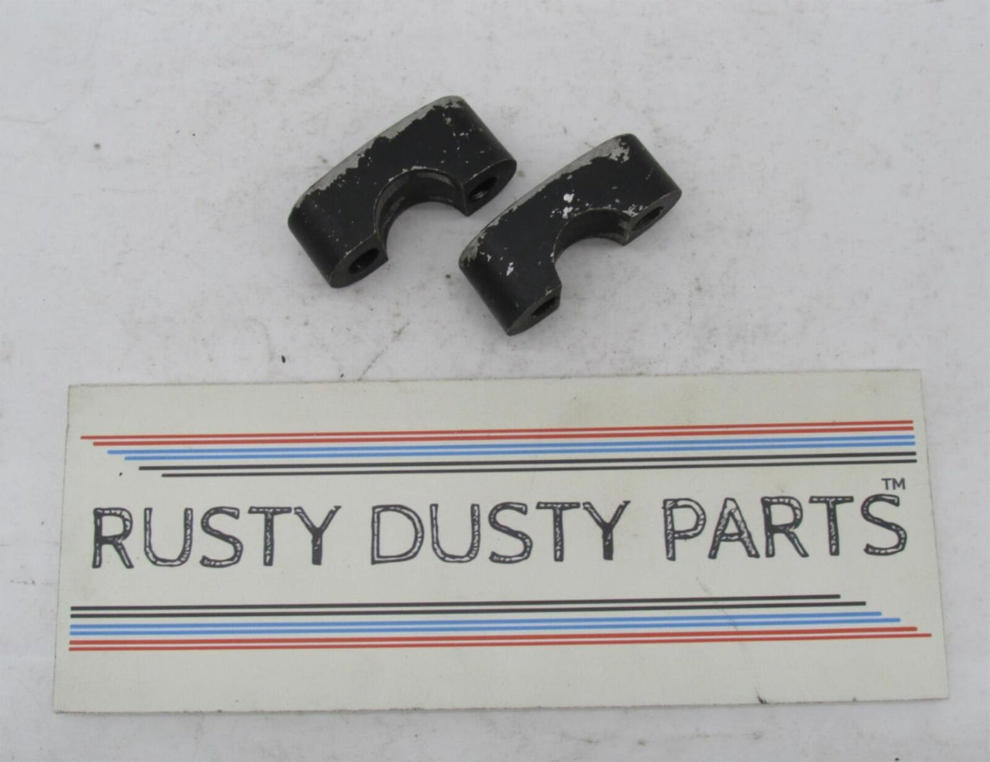 Pair of Vintage Triumph BSA Black Axle Fork Clamps Caps