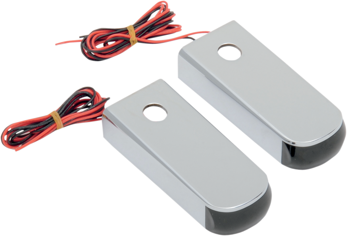 Alloy Art Fender Strut LED Marker Lights Chrome with Red LED - Smoke Lens SSL-2