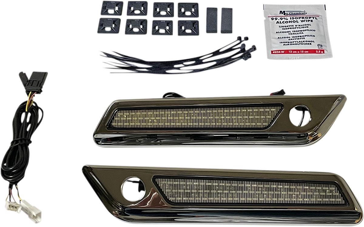 Custom Dynamics Saddlebag LED Latch Light Smoke - Chrome CD-SBL-BCM-SC