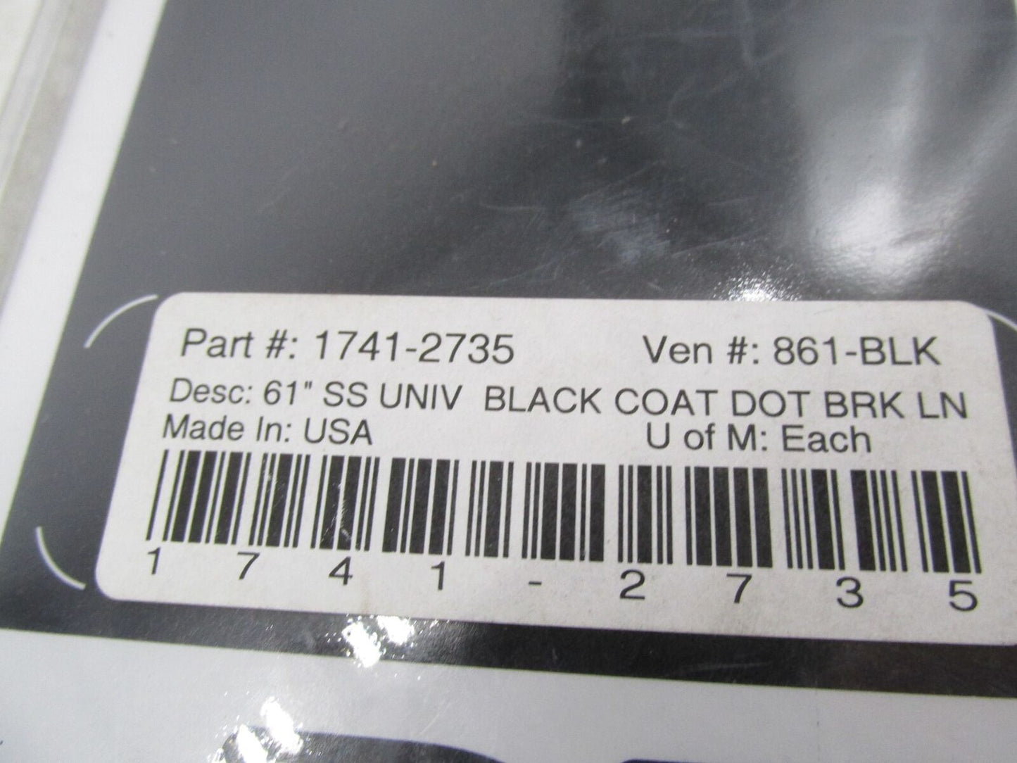 Drag Specialties 61" Stainless Steel Universal Black Coated Brake Line 1741-2735