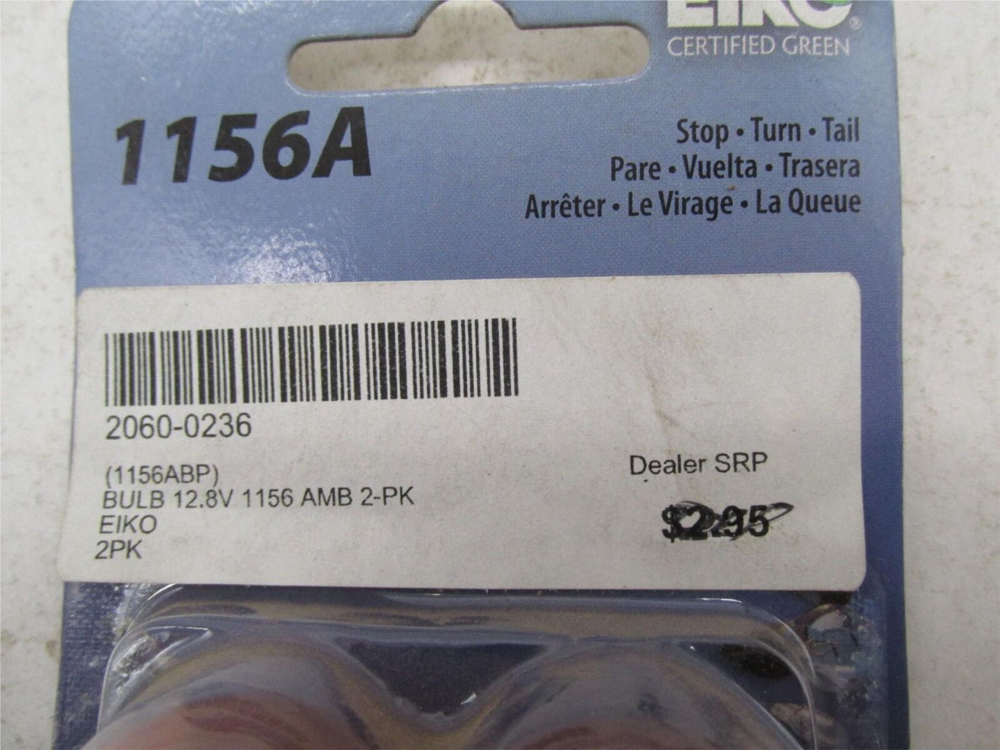 Pack of 2 Eiko NOS Motorcycle Turn, Stop and Tail Light Amber Bulbs 1156A