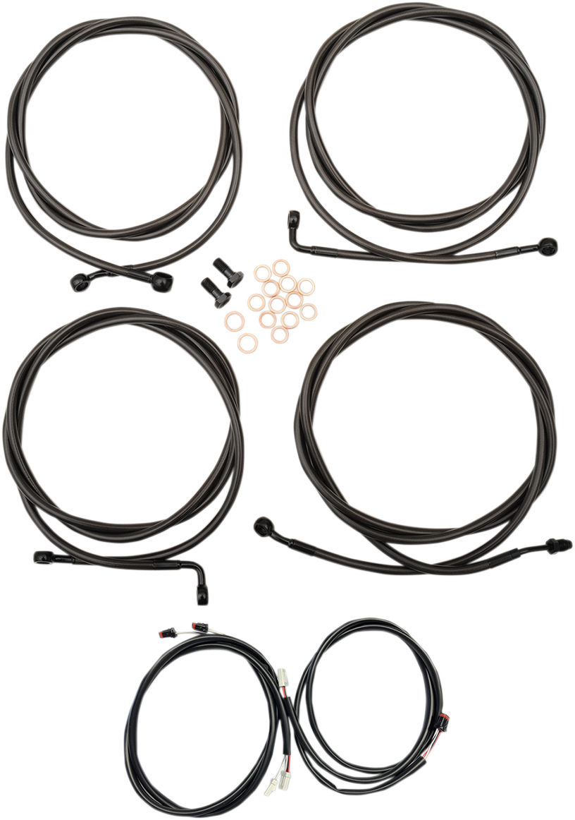 LA Choppers Handlebar Cable/Brake & Clutch Line/Wire Kits LA-8054KT3-08M