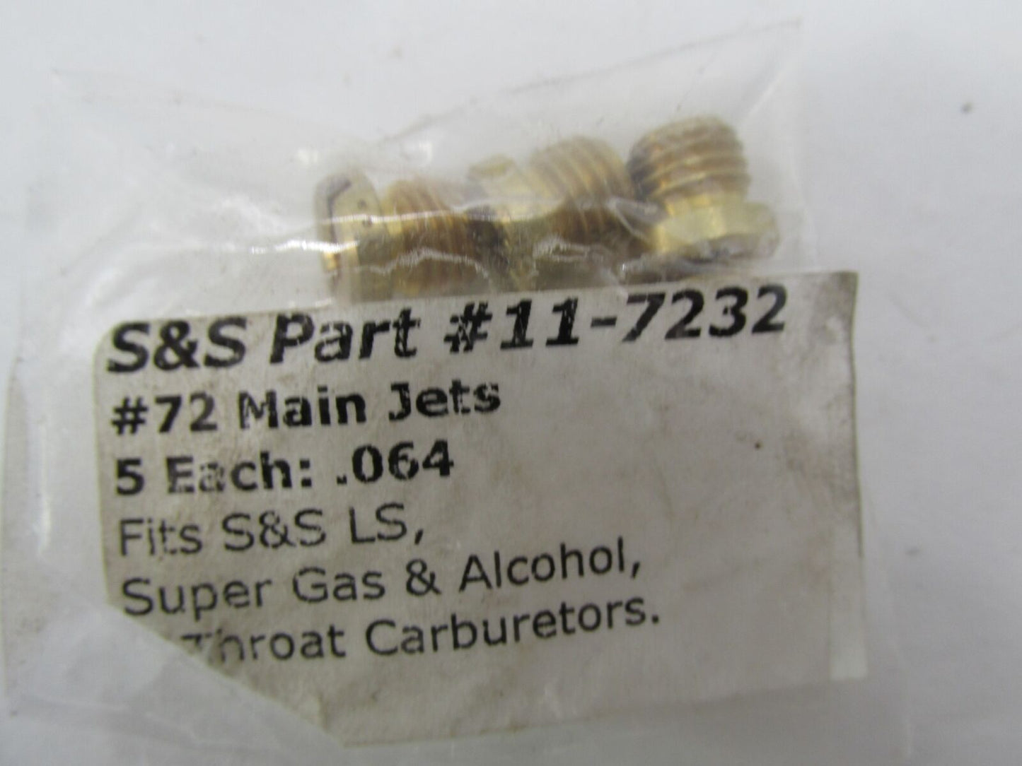 Lot of 4 Harley S&S Super Carb Carburetor #72 .064 Main Jets 11-7232