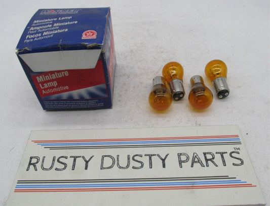 Lot of 4 Wagner Miniature 12V Amber Lamp Light Bulbs 1157NA