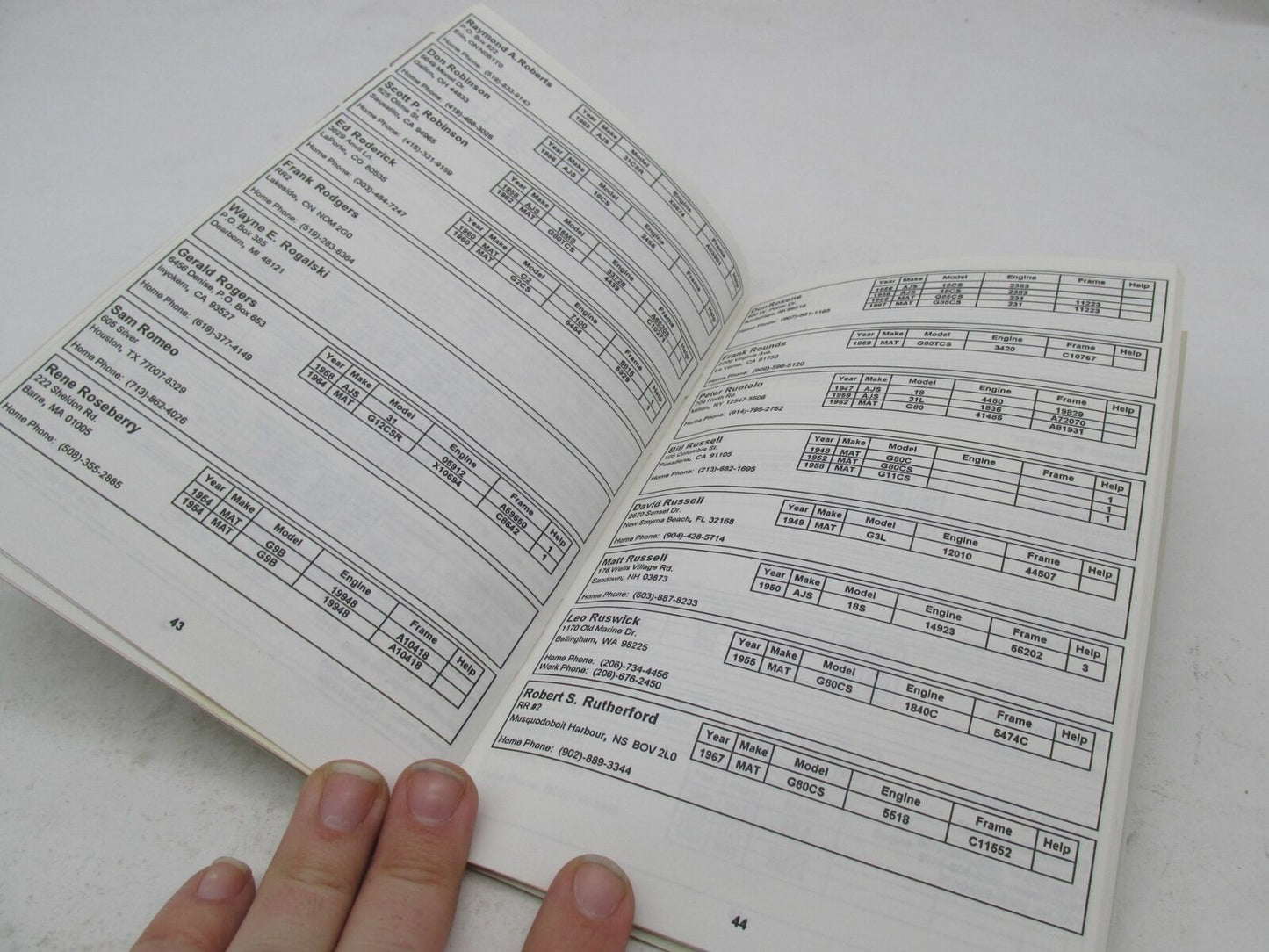 AJS Matchless Owners Club Matchless News 1994 Member Handbook