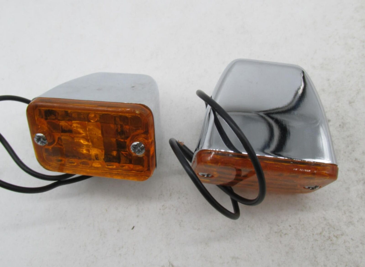 Lot of 2 Harley Davidson Mini Amber Baron Marker Turn Signal Lights