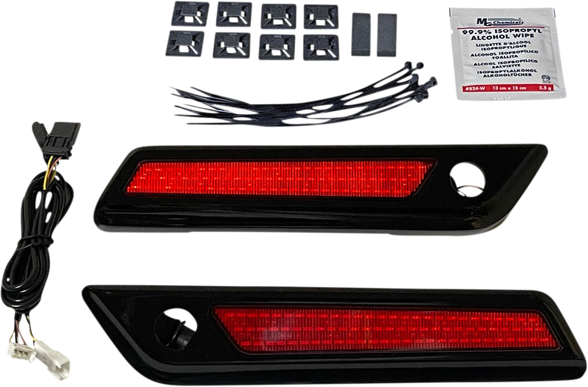 Custom Dynamics Saddlebag LED Latch Light Red - Black CD-SBL-BCM-RB