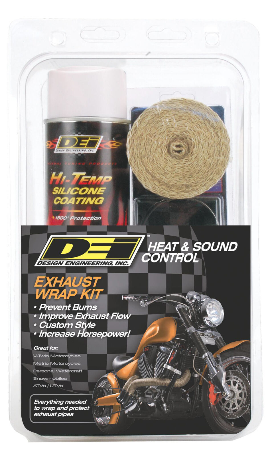DEI Exhaust Wrap Kit Tan Wrap/White Coating 901332