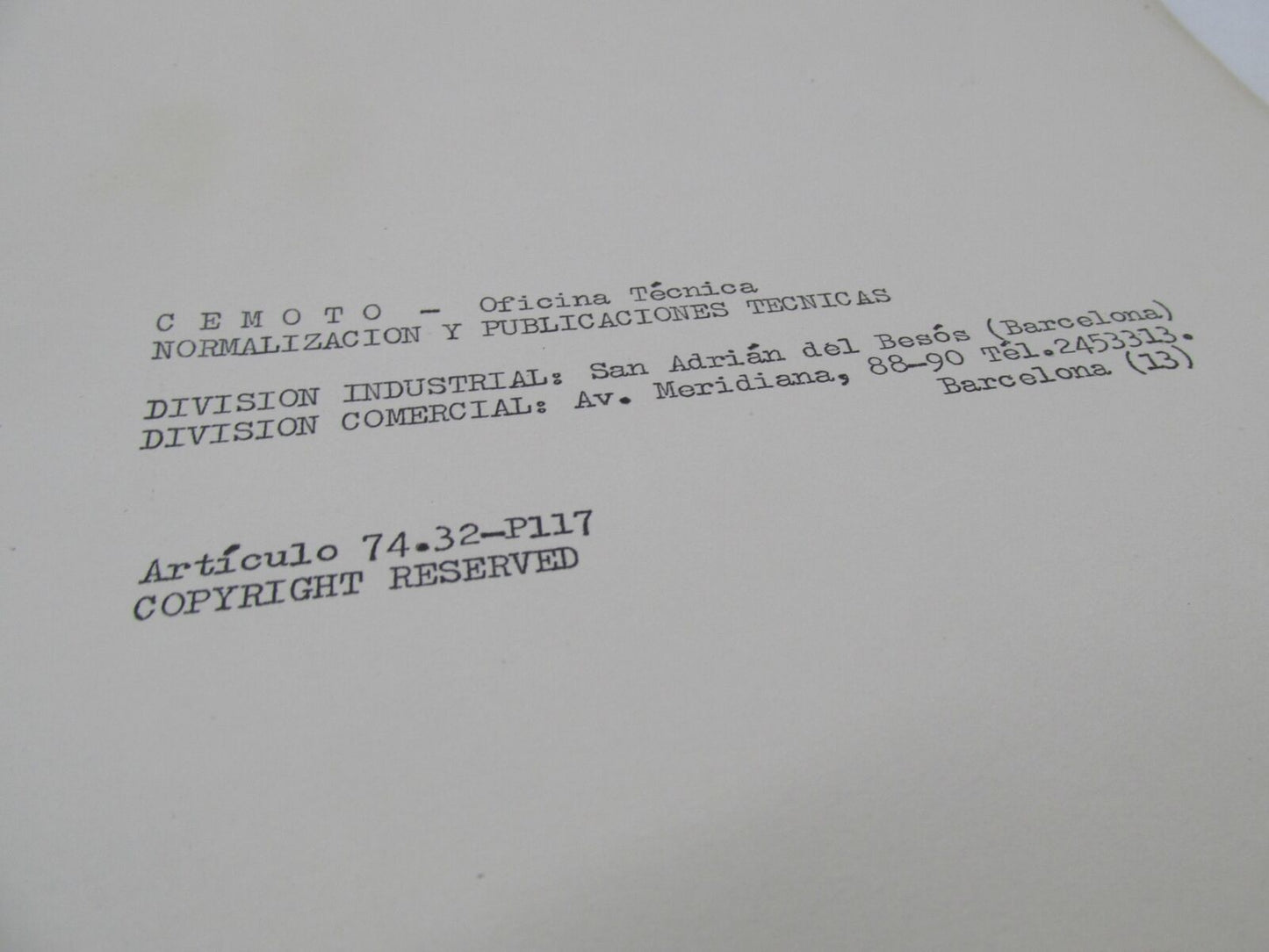 Bultaco Lobito Mk4 Provisional Motorcycle Catalog Parts List Book 74.32-P117