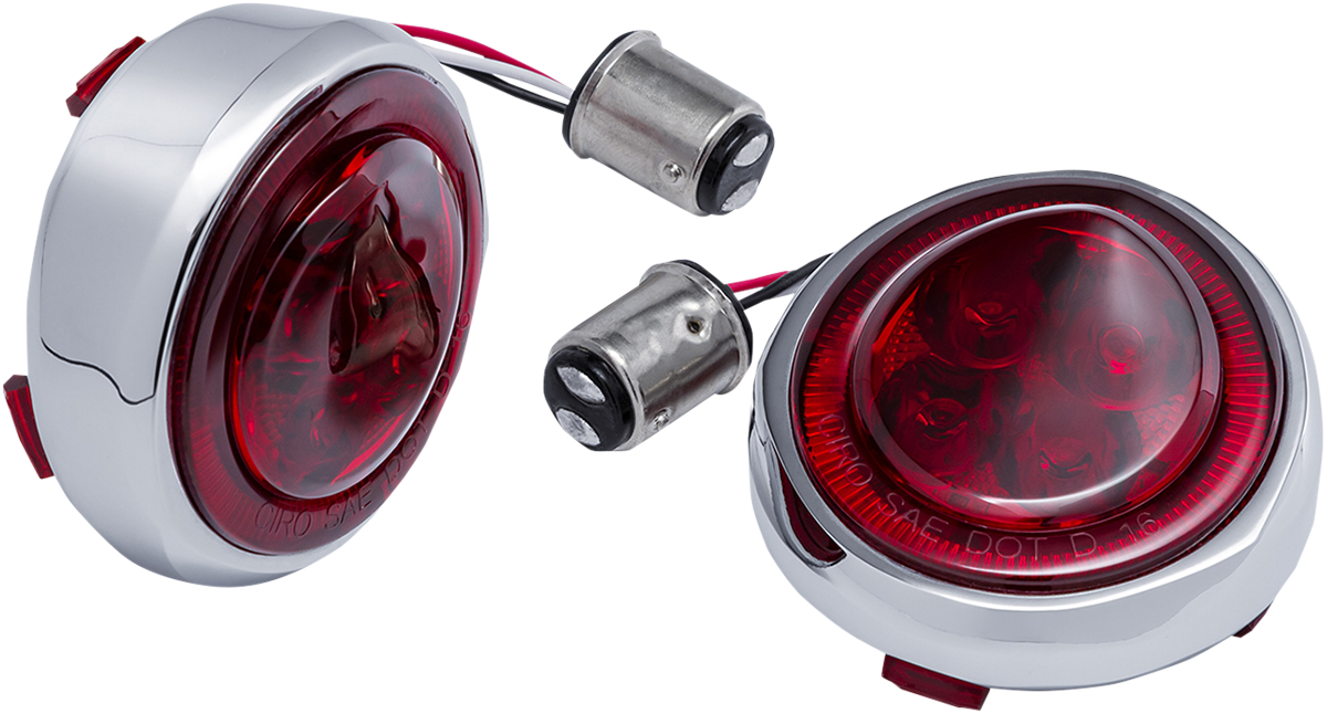 CIRO LED Lighted Fang Signal Light Inserts Chrome - Red 45700