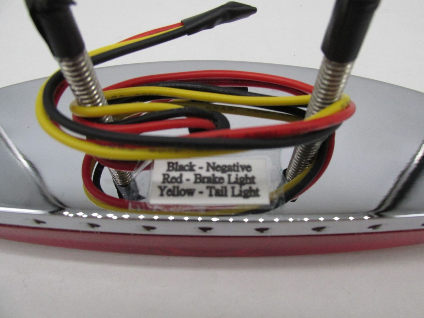 Harley Chopper KustomWerkz Red Chrome LED Taillight Assembly 6.25" x 1-7/8"