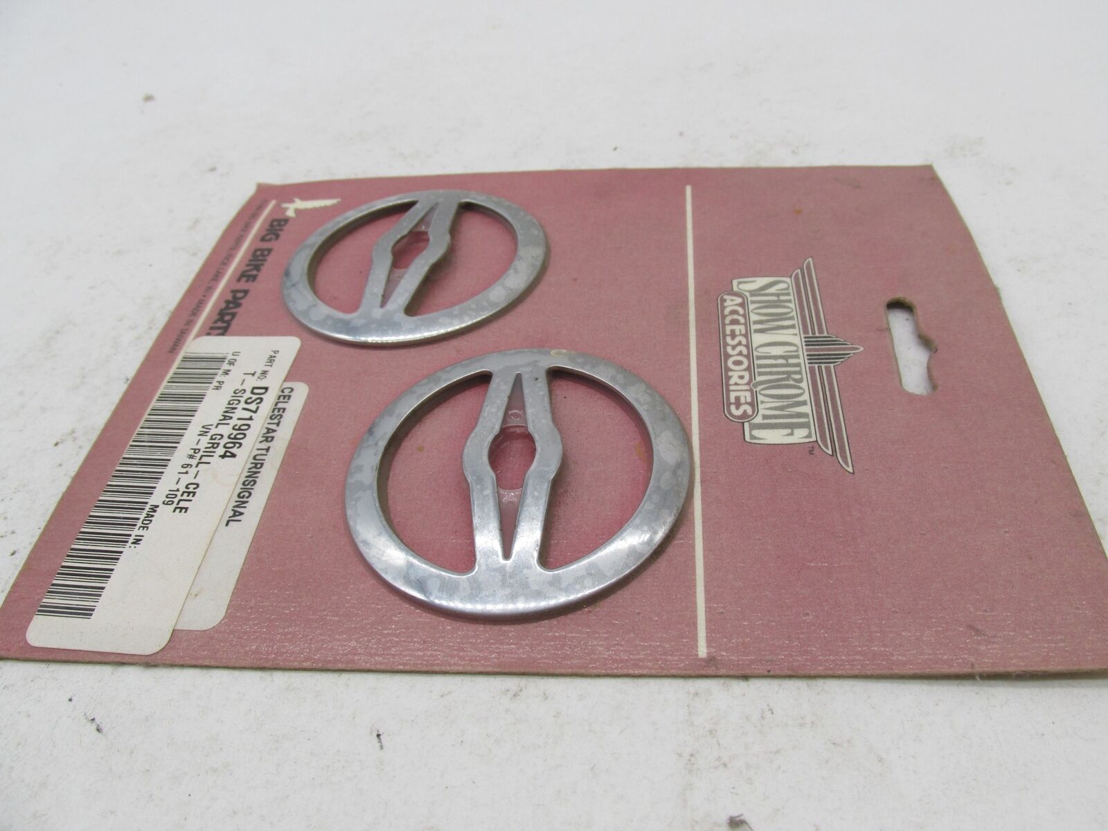 Pair of Show Chrome Honda Yamaha Turn Signal Celestar Grills DS719964 61-109