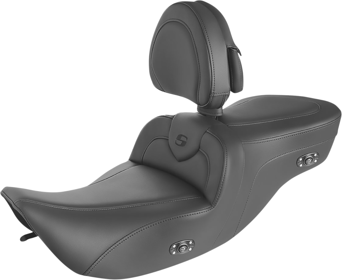 Saddlemen Heated RoadSofa Seat Black W/Black Stitching 897-06-187BRHCT