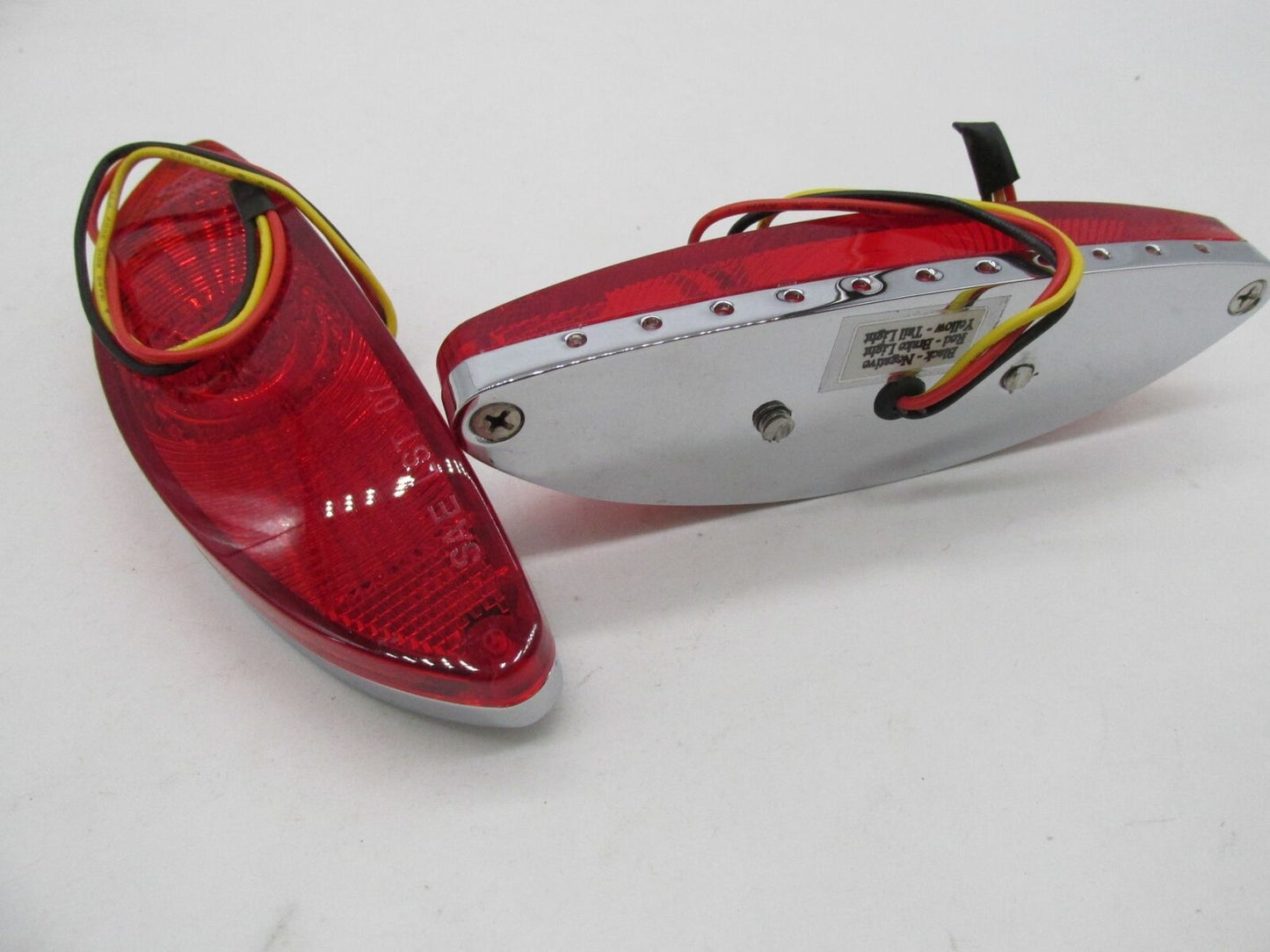 Harley Chopper KustomWerkz LED Red Chrome Taillight 6.5" x 1-7/8" 76191