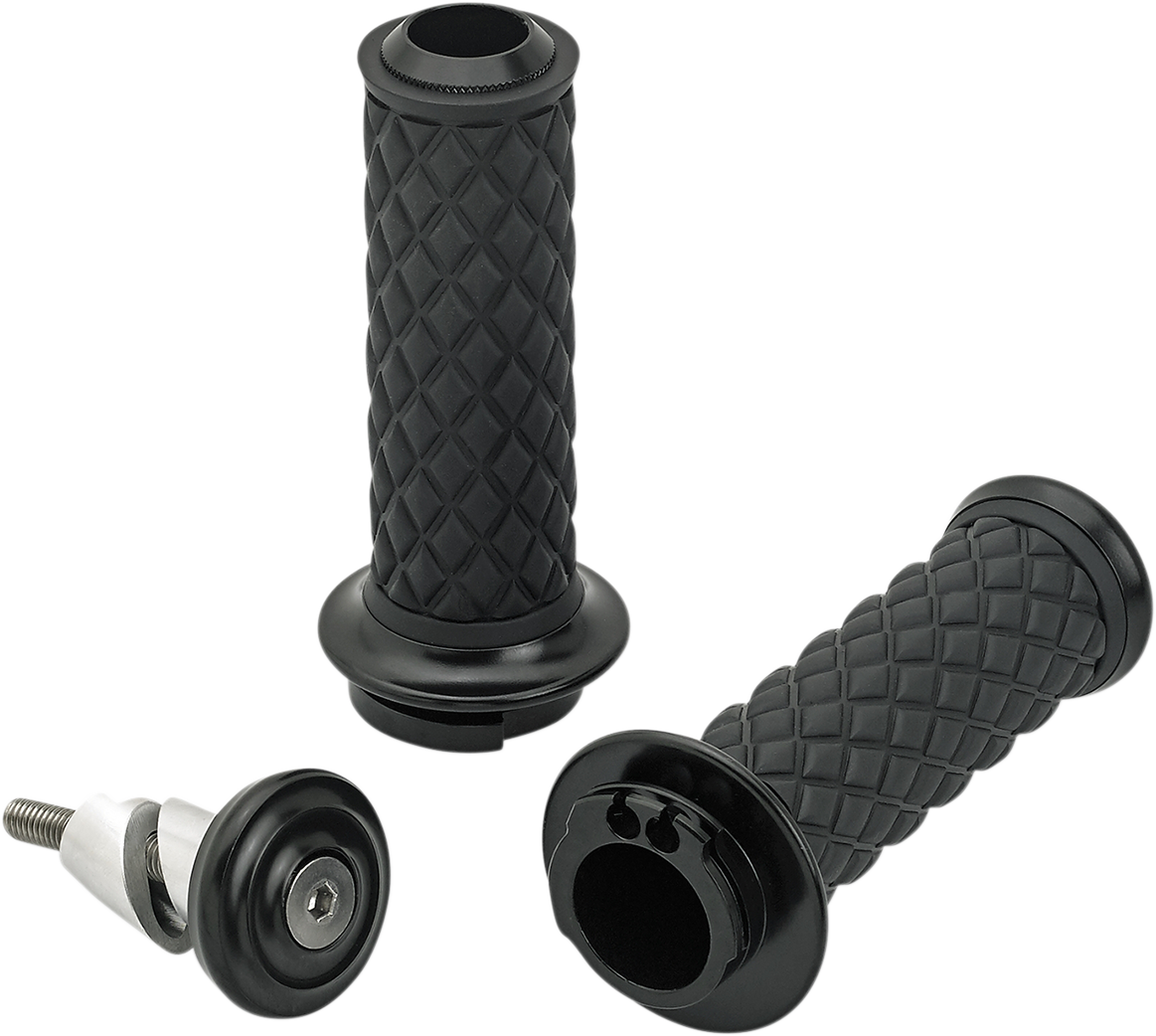 BILTWELL Alumicore Grips Sets Black Dual Cable 6604-201-01