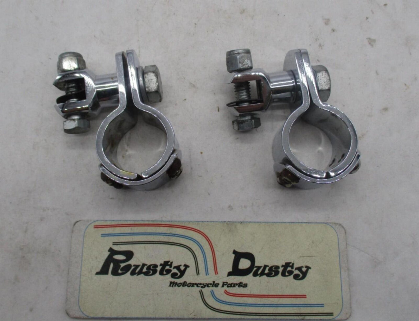 Pair of Harley Davidson Chrome Highway Peg Mounts Bracket Clamps