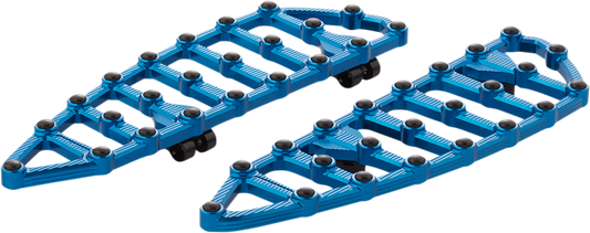 Arlen Ness MX Billet Floorboards Blue Driver 1621-1014