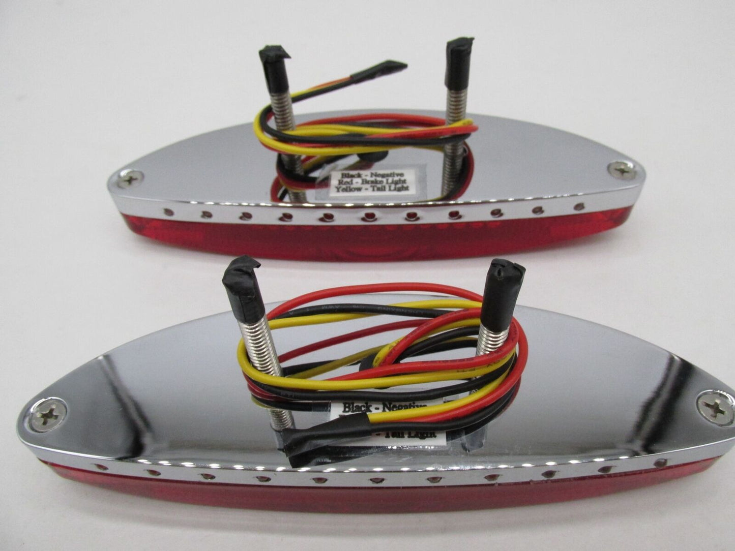 Harley Chopper KustomWerkz Red Chrome LED Taillight Assembly 6.25" x 1-7/8"