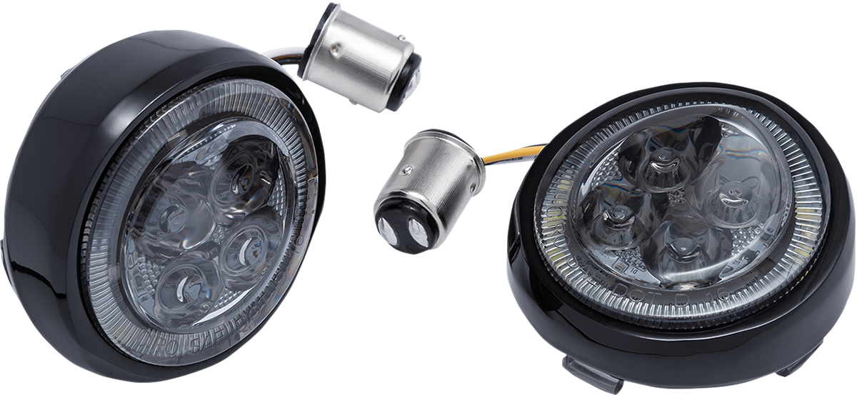 CIRO LED Lighted Fang Signal Light Inserts Black - Smoke 45620