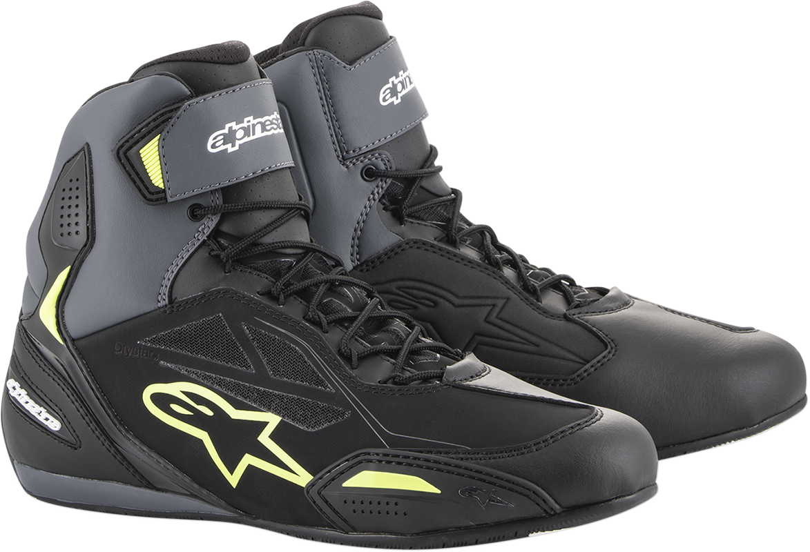 Alpinestars Faster 3 Drystar Riding Shoes Black Gray Yellow Fluo 6 2540719175-6