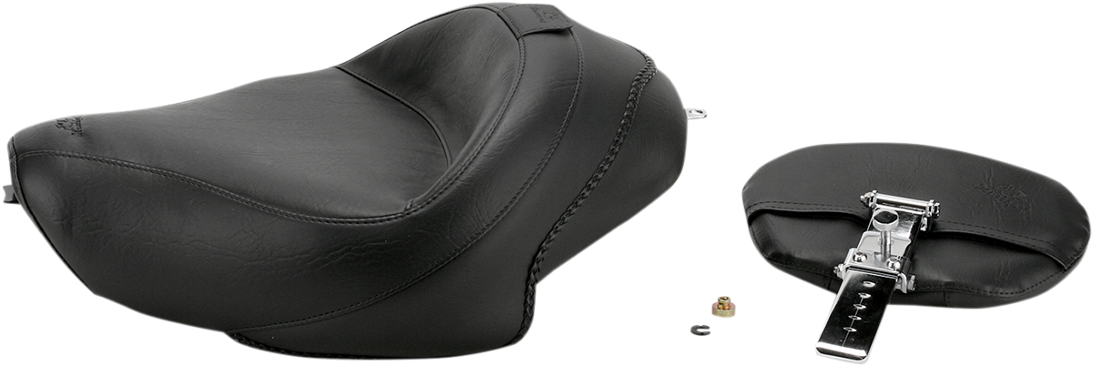 Mustang Wide Touring Vintage Solo Seat with Driver Backrest 79429