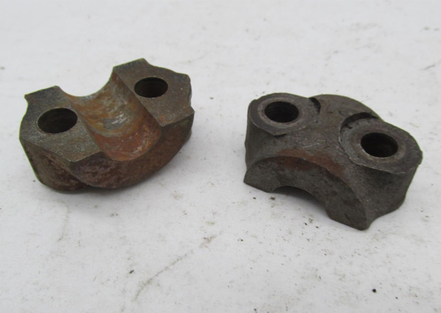 Pair of Vintage Triumph BSA Early Pre Unit Front Axle Fork Covers Clamps