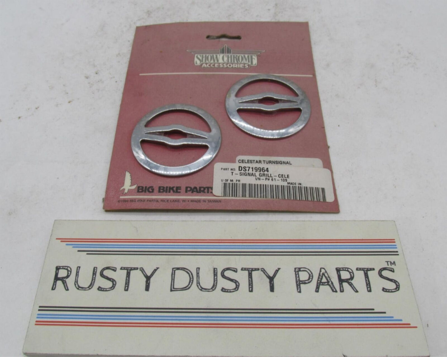 Pair of Show Chrome Honda Yamaha Turn Signal Celestar Grills DS719964 61-109