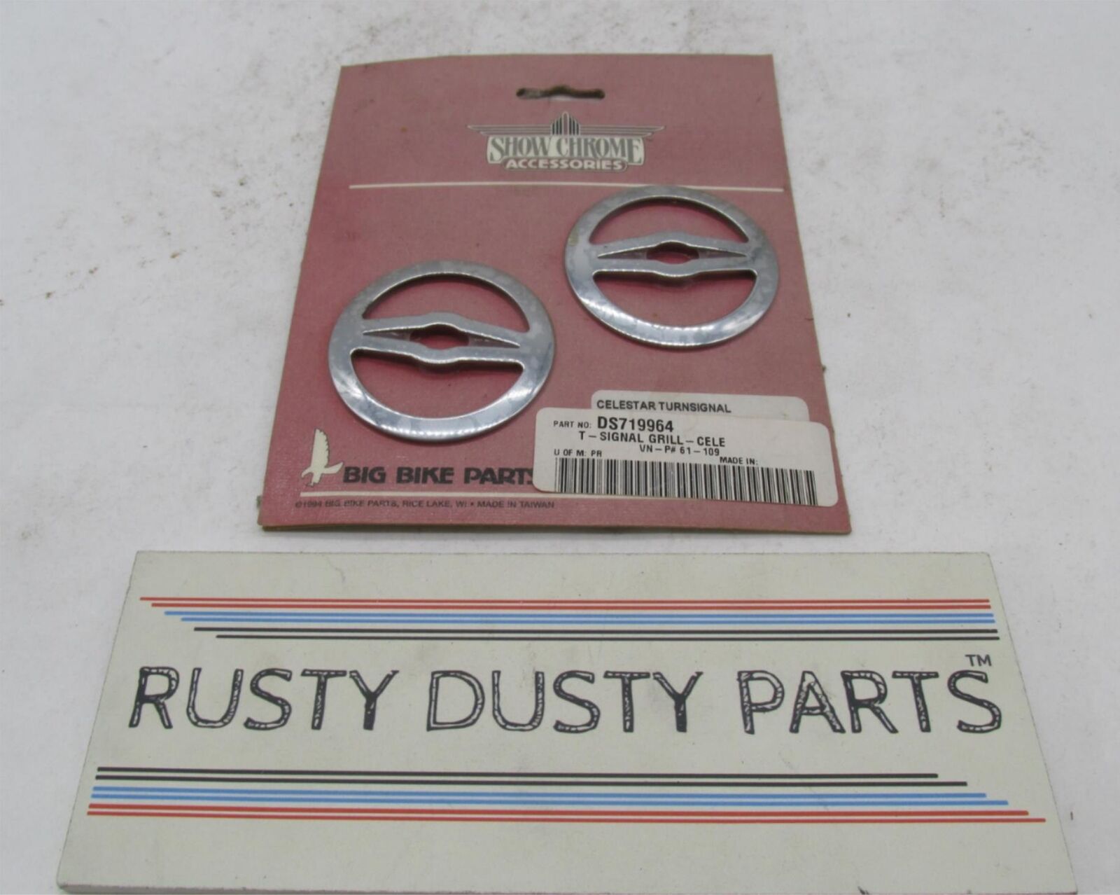 Pair of Show Chrome Honda Yamaha Turn Signal Celestar Grills DS719964 61-109